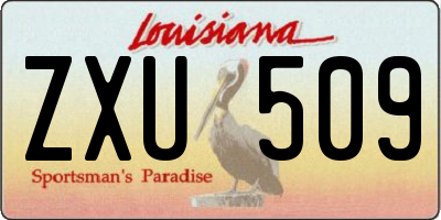 LA license plate ZXU509