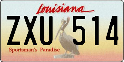 LA license plate ZXU514