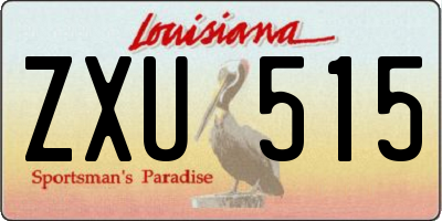 LA license plate ZXU515