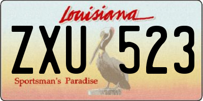 LA license plate ZXU523