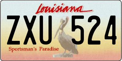 LA license plate ZXU524