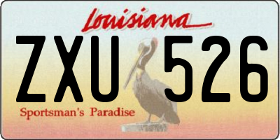 LA license plate ZXU526