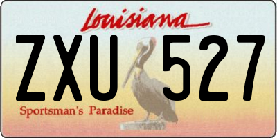 LA license plate ZXU527