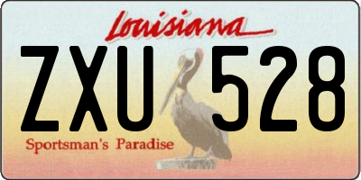 LA license plate ZXU528