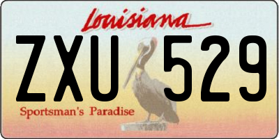 LA license plate ZXU529