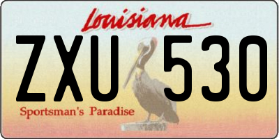 LA license plate ZXU530