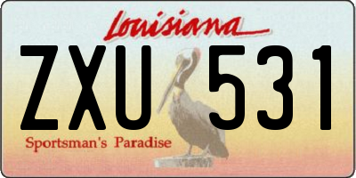 LA license plate ZXU531