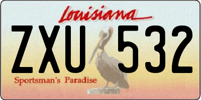 LA license plate ZXU532