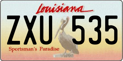 LA license plate ZXU535