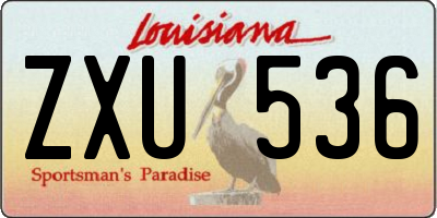 LA license plate ZXU536