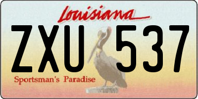 LA license plate ZXU537