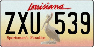 LA license plate ZXU539