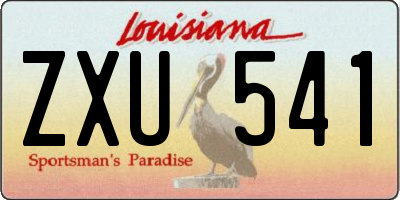 LA license plate ZXU541