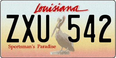 LA license plate ZXU542