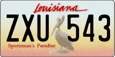 LA license plate ZXU543