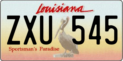 LA license plate ZXU545