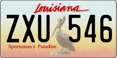 LA license plate ZXU546