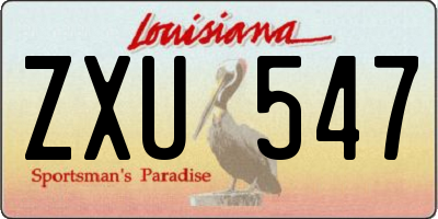 LA license plate ZXU547