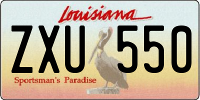 LA license plate ZXU550