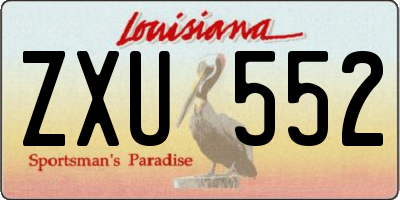 LA license plate ZXU552