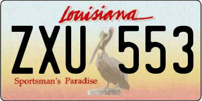 LA license plate ZXU553