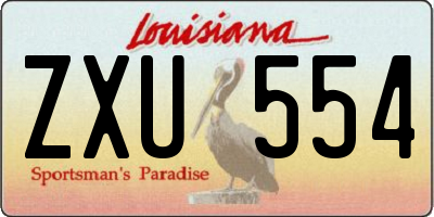 LA license plate ZXU554