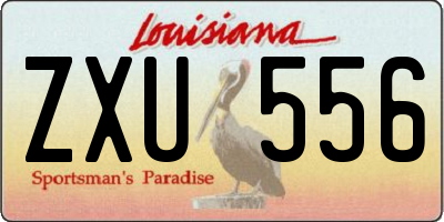 LA license plate ZXU556