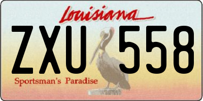 LA license plate ZXU558