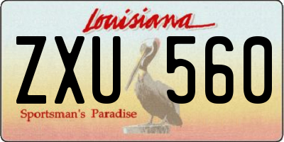 LA license plate ZXU560