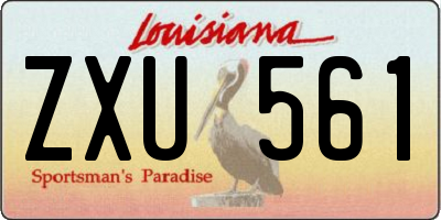 LA license plate ZXU561