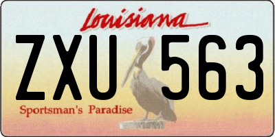 LA license plate ZXU563