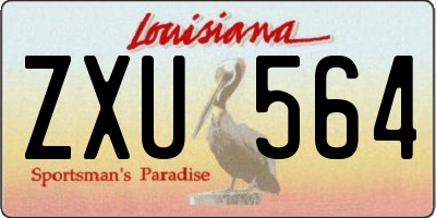 LA license plate ZXU564