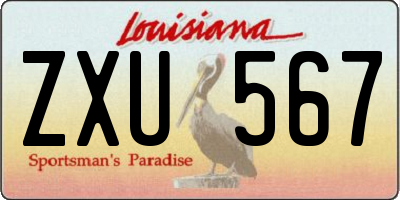 LA license plate ZXU567