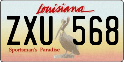 LA license plate ZXU568