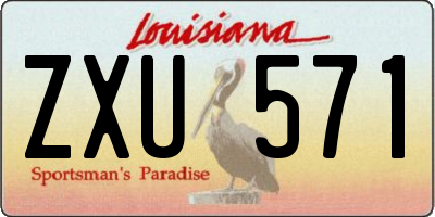 LA license plate ZXU571