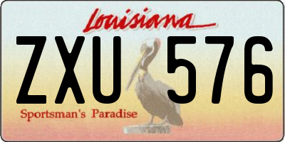 LA license plate ZXU576