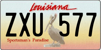 LA license plate ZXU577