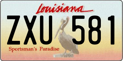 LA license plate ZXU581