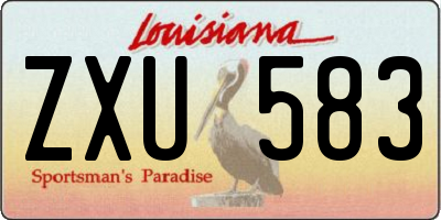 LA license plate ZXU583