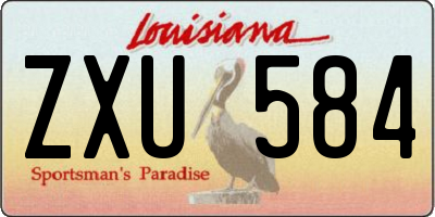 LA license plate ZXU584