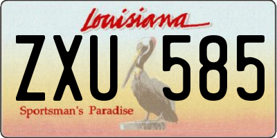 LA license plate ZXU585