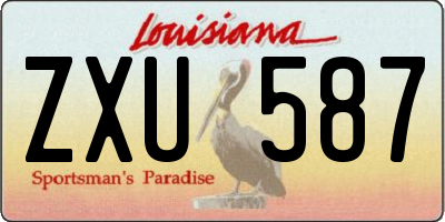 LA license plate ZXU587