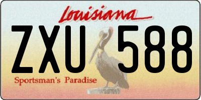 LA license plate ZXU588