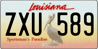 LA license plate ZXU589