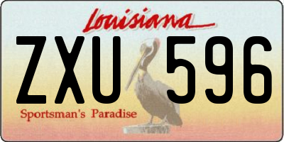 LA license plate ZXU596
