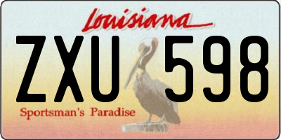 LA license plate ZXU598