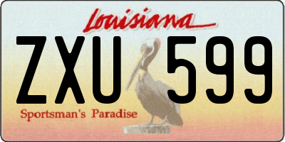 LA license plate ZXU599