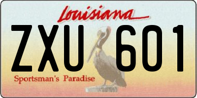 LA license plate ZXU601