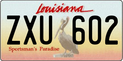 LA license plate ZXU602