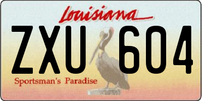 LA license plate ZXU604